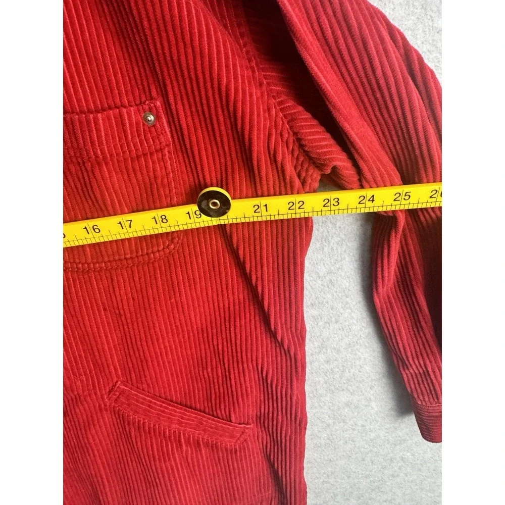 Talbots Red Corduroy 100% Cotton Zip Up Jacket Womens P Small EUC VTG 90s‎ Y2K